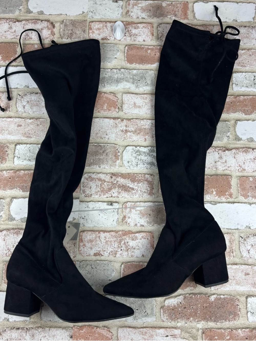 A New Day Target Women’s Black Heeled Over The Knee Boots Size 8 Suede Tie NWT